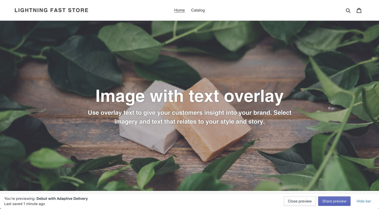 Debut theme in Shopify