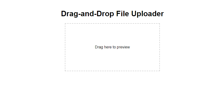 Basic drag-and-drop file uploader interface