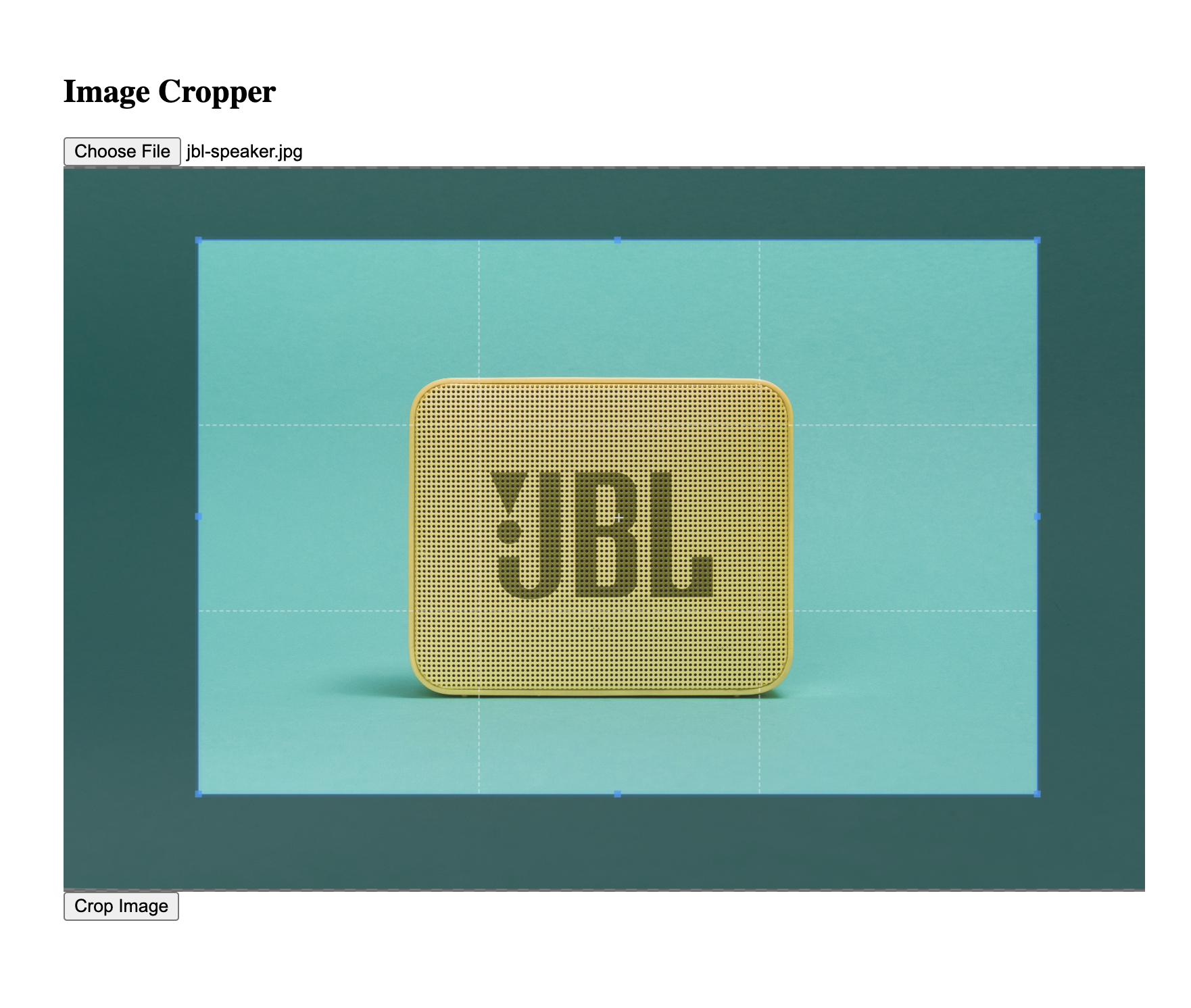 Image preview with cropper initialized