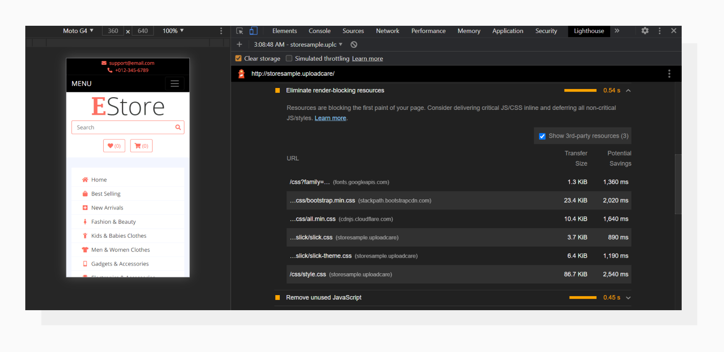 Eliminate render-blocking resources