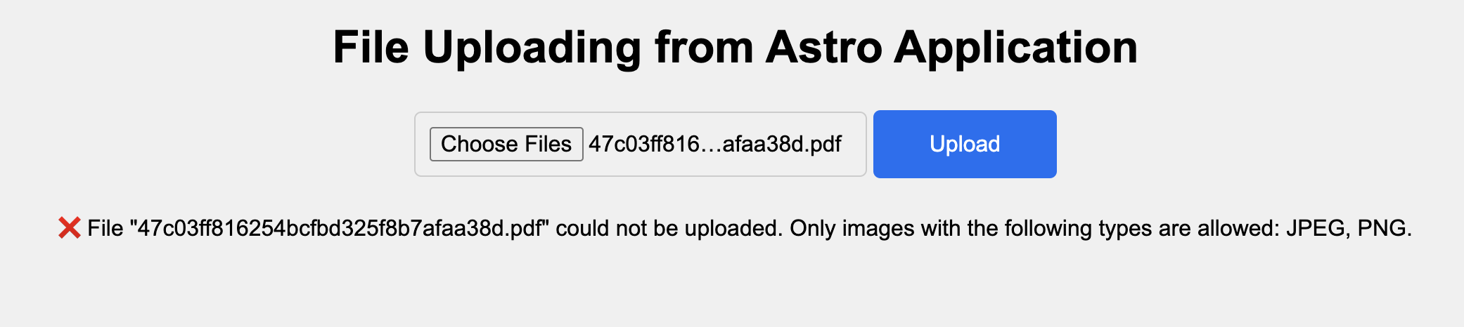 Astro file error for invalid file types