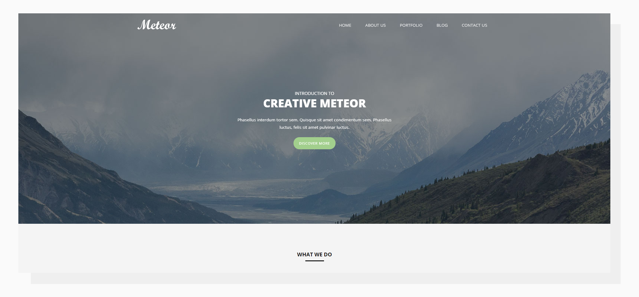 Free website template — Meteor
