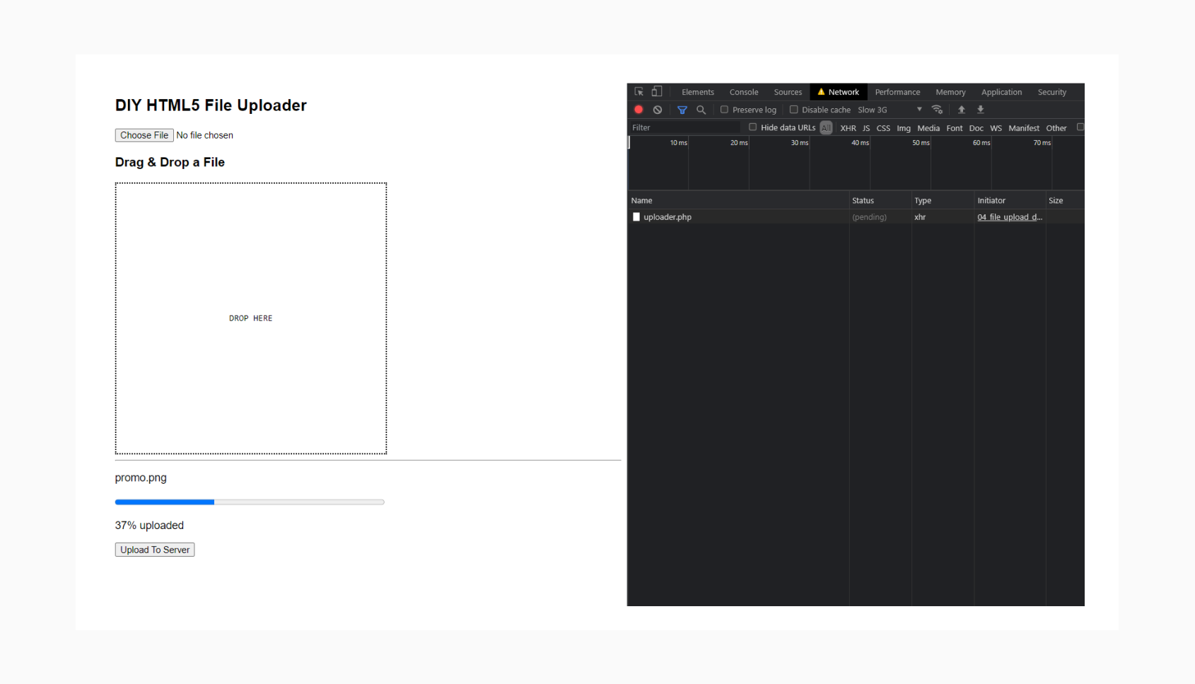 HTML5 Drag and Drop file uploader