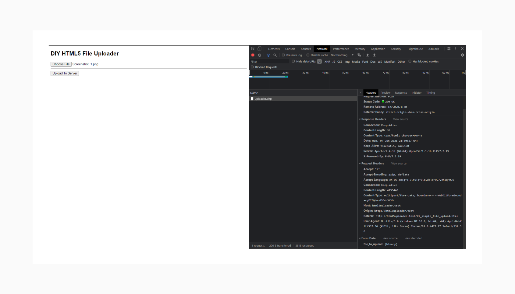 POST request with binary file data