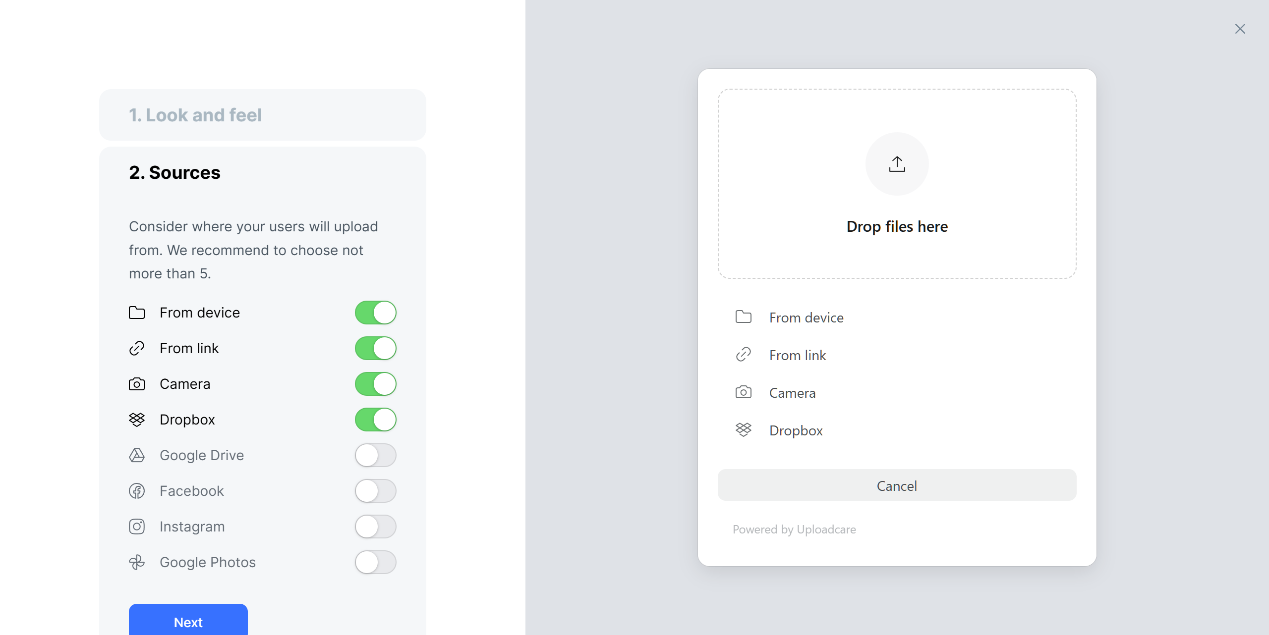 Uploadcare’s File Uploader Configurator